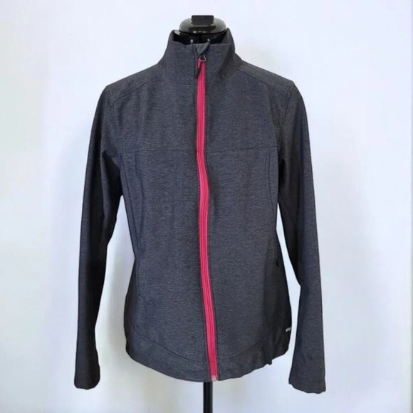 Karbon Jackets & Blazers - Karbon‎ Gray Softshell Jacket with Pink Zipper - Size Large